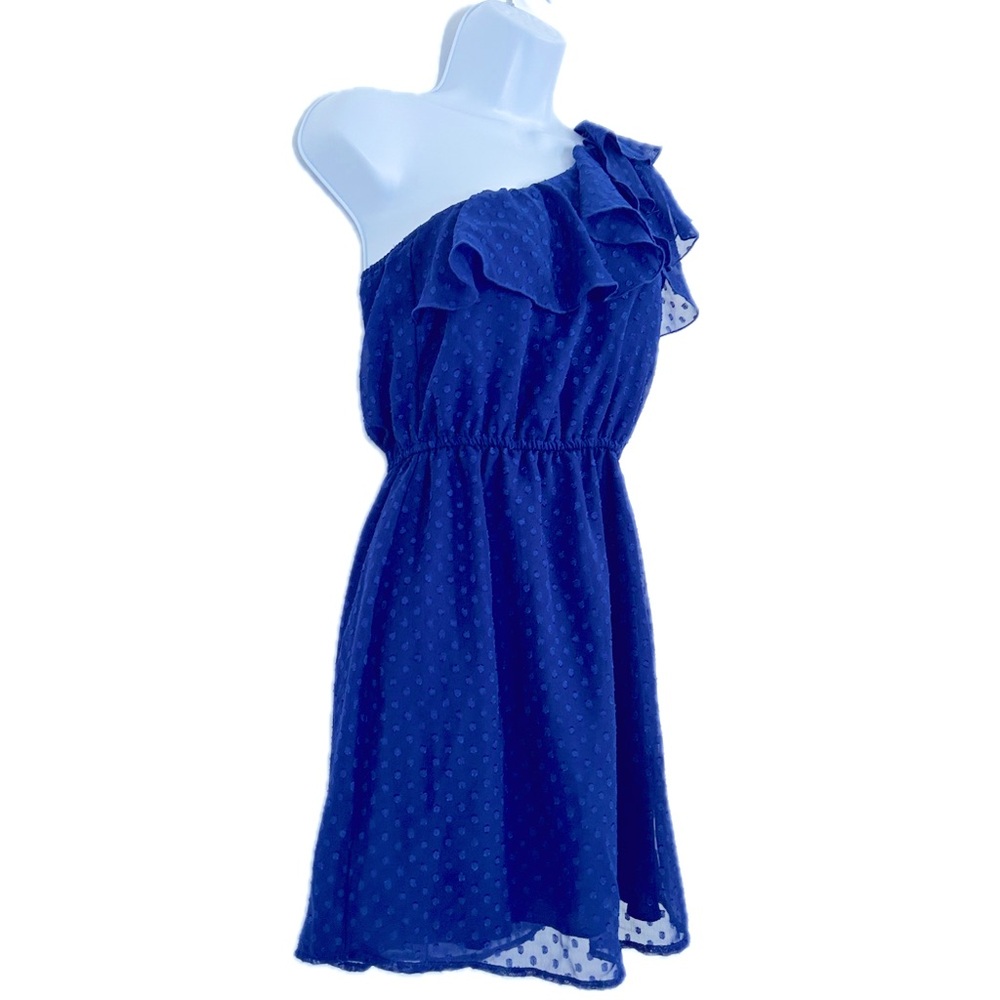 Xhilaration - Blue off the shoulder dotted Swiss dress - S - Picture 3 of 7
